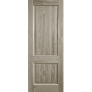 Дверь деревянная межкомнатная из массива бессучкового дуба, Классик, 2 филенки, узор